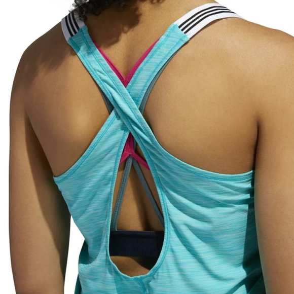 adidas Aqua Blue Climalite X-backPerformance Tank - Picture 4 of 11
